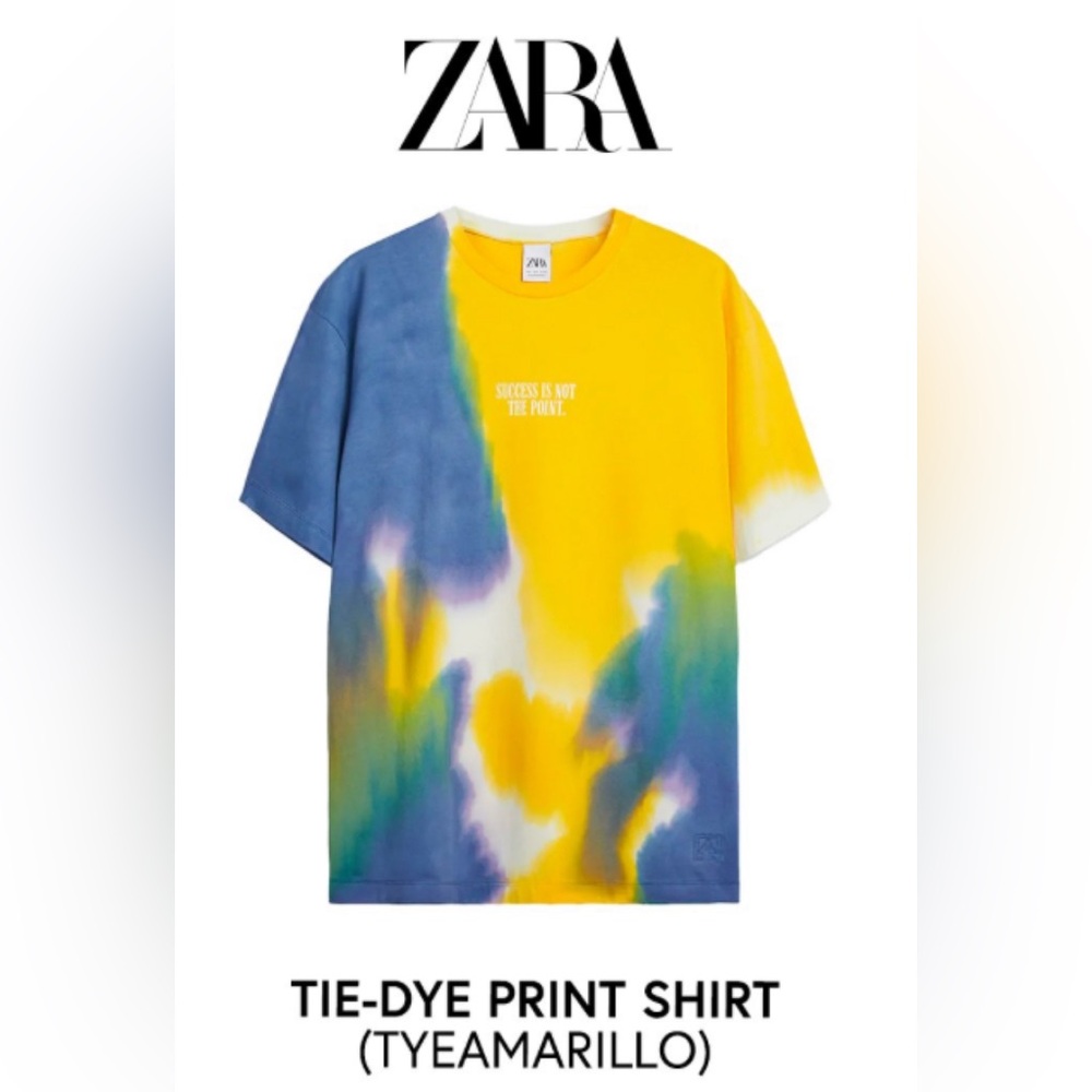Rare to Find Zara Men’s Tie Dye T-Shirt “Success Is Not The Point” Size S